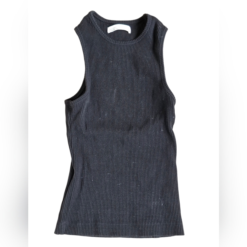 Oak + Fort Ribbed Black Tank Top Size XS